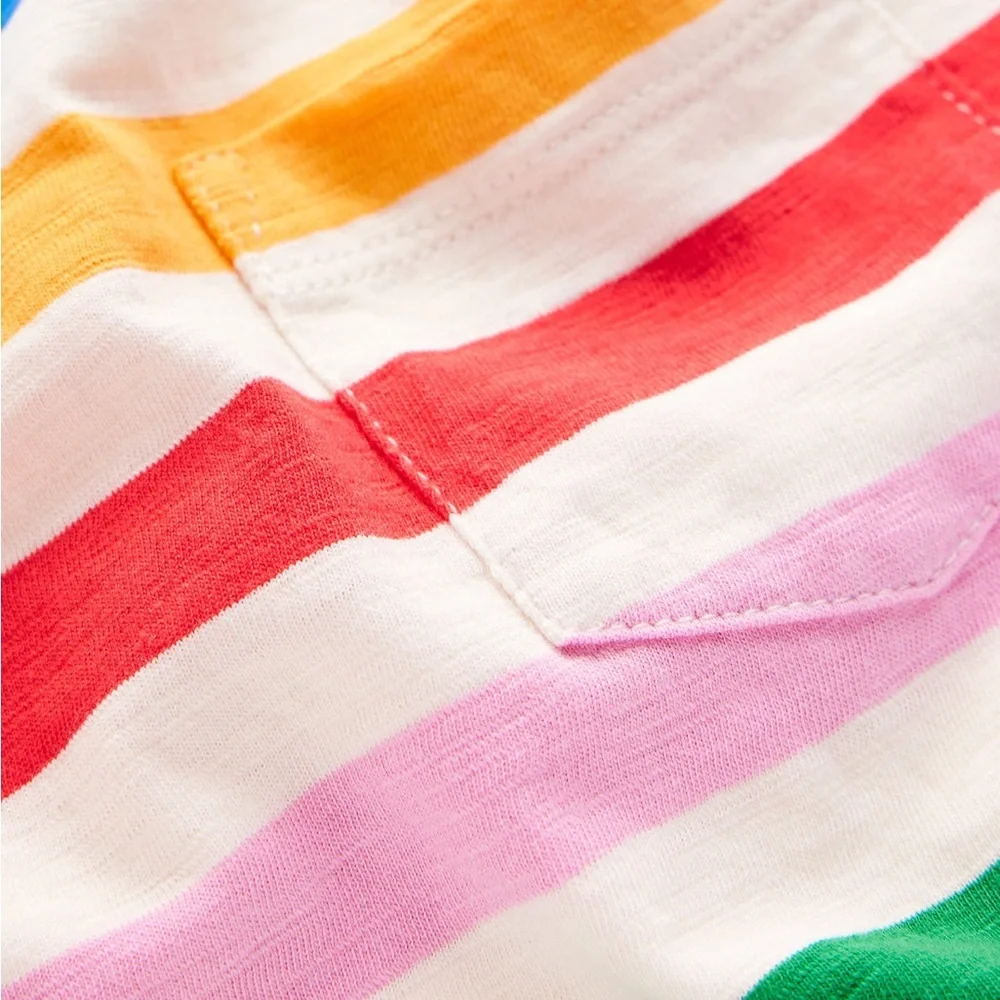 BODEN‎ Everyday Short Sleeve T-Shirt Striped Multi Color size 3-4Y New With Tags